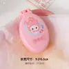 Pente de cabelo fofo estampado em desenho animado com espelho oco, pente dobrável integrado em cores de doce, pente estudantil portátil estilo ins
