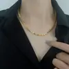Europa e Estados Unidos tendência transfronteiriça ins colar de corrente cubana ouro 18k não desbota corrente de personalidade da moda joia de alta qualidade