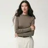 Suéter de punto ultradelgado y amigable con la piel para mujer, estilo nuevo, lavable a máquina, hecho con hilo Yangzi, punto fino de calibre 18, 100% lana, cuello alto