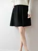 Nueva Falda de Punto de Lana Pura para Mujer Otoño/Invierno 2026, Color Sólido, Falda Corta de Línea A de Cintura Alta Adelgazante