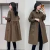 Jaqueta corta-vento de alta qualidade feminina longa 2024 primavera e outono nova versão coreana de solta moda moda casual casaco versátil tendência