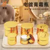 Tarro de Crema de Vidrio Electrochapado en Oro, Botella de Crema Portátil Reutilizable, Procesamiento de Empaque Cosmético Multiespecificación, Venta al por Mayor Personalizada