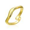 Pulsera Abierta en Forma de S Estilo Ins Europeo y Americano Moderna Elegante Versátil Retro Joyería de Mano Pulsera Anillo de Oro de 18K para Mujer