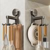 Gancho Adhesivo Giratorio para Cocina, Estante de Almacenamiento de Pared sin Taladro, Gancho Giratorio Multifuncional de Plástico con Ventosa Fuerte