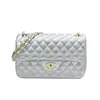 Nova Bolsa Quadrada Pequena de Corrente Transfronteiriça 2026, Bolsas Acolchoadas da Moda, Bolsa Transversal Ombro Feminina com Fechadura, Bolsa Pequena Estilo Chanel