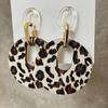 Moda Retro Leopardo Círculo Brincos Temperamento Simples Design Ear Studs Estilo Europeu e Americano Design de Nicho Orelha Jóias
