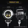 Farol de LED para Motocicleta Luz de Trabalho LED Nova Luz de Nevoeiro Modificada Off-Road 20W com Olho de Anjo