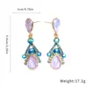 Aretes Colgantes de Cristal Vintage Gotas de Agua Set de Collar Accesorios de Diseño de Moda Joyería Versátil para Mujeres