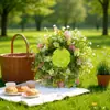 1 Pieza Corona de Flores Artificiales Rústica de Granja, Corona de Primavera Verano Colorida para Decoración de Puerta Principal, Corona Floral Realista para Pascua, Día de San Valentín, Boda, Fiesta, Jardín, Pared, Ventana