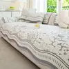 Cojín de sofá de seda helada estilo crema, modelo nuevo 2026, antideslizante, alfombrilla de sofá de forma especial, funda de cojín para asiento de fila recta de verano