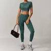 Nuevo conjunto de ropa de fitness transfronteriza para otoño e invierno para mujer, ajustado, alta elasticidad, secado rápido, Pilates, conjunto de yoga de cintura alta