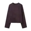Ropa de Mujer al por Mayor Transfronteriza Estilo Europeo y Americano Otoño e Invierno 2025 Nuevos Tops y Prendas de Punto Multicolores de Cuello Redondo Ajustados Versátiles de Manga Larga