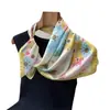 Pañuelo Cuadrado Estampado de Seda Sintética Bloque de Color Macaron, Chal, Bufanda de Cuello, Pañuelo de Cuello de Gama Alta, Pañuelo para la Cabeza, Pañuelo de Seda, Bufanda