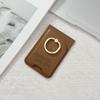 Tarjetero adhesivo universal para teléfono, tipo billetera, con clip para monedas y tapa abatible izquierda y derecha, con cremallera.