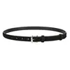 Cinturón Fino de Piel Gamuza con Hebilla de Pin Plateada, Cinturón de Piel Genuina para Mujer, Versátil para Jeans y Vestidos, Suministro Transfronterizo