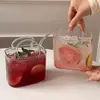Estilo Ins Popular Creativo Bolso de Mano Vaso de Vidrio para Té de Limón Bolsa de Té Taza para Bebidas Gran Capacidad Copa de Cóctel