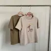 Moda Casual de Conejito de Dibujos Animados Cepillado de Manga Corta para Mujer 2026 Principios de Primavera Camiseta Versátil Base Top de Manga Corta