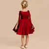 Vestido Rojo de Satín para Niñas 2026 Nuevo Modelo Atuendo para Piano Violín Anfitrión Cumpleaños Vestido de Princesa Venta al por Mayor
