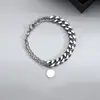 Nova Pulseira de Casal Redonda da Marca Pulseira Personalizada Tendência com Gravação Pulseira Masculina e Feminina Estilo Frio Camada Dupla Costura Pulseira Cubana