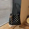 Bolsa de ombro transversal retrô de grande capacidade para o dia a dia de mulheres, novo modelo 2026, bolsa saco com estampa de bolinhas grandes, bolsa de ombro