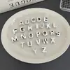 Contas de Letra Acrílicas Prateadas com Furo Grande Acessórios para Joias DIY Pingente de Bolsa Acessórios para Corrente de Celular Contas Soltas em Estoque