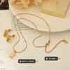 Estilo Europeu e Americano Design de Nicho Pequeno Tijolo de Ouro Colar Brincos Titânio Aço Banhado Ouro 18K Conjunto de Joias Dropshipping Retro