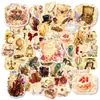 Paquete de Pegatinas Estilo Nuevo Transfronterizo de 50 Piezas Retro Vintage Europeo Pegatinas Creativas para Decoración de Diario de Cartas Antiguas