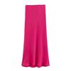 Roupa Feminina Transfronteiriça 2026 Estilo Europeu e Americano Fashionável Versátil Casual Simples Textura de Cetim de Seda Saia Midi para Mulheres F69798