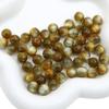 8/10/12mm resina imitação olho de gato jade dourado contas redondas DIY pulseira de contas feita à mão material de contas soltas