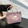 Nova Bolsa de Praia Tendência Estilo Coreano Estampa Listrada 2026 Artística Fresca Grande Capacidade Bolsa de Ombro