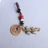 Nove Filhos do Dragão de Latão, Ornamento Sólido Vintage Retrô, Acessório Pingente para Chaveiro de Carro