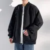 Jaqueta de voo retrô americana para homens, nova marca da moda primavera e outono, jaqueta bomber de cor sólida solta e simples, casaco estiloso