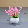 Planta Verde Simulada Flor de Eucalipto em Vaso Decoração para Sala de Estar de Casa Plástico Pequeno Bonsai Folha da Fortuna Flores Artificiais Plantas Ornamentos