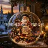Enfeite de Bola de Natal Decorações de Bola de Plástico Árvore de Natal Papai Noel Boneco de Neve Rena Cena com Trem Enfeites Festival