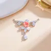 Colgante con incrustación de circonita, diseño de mariposa y flor, accesorios para joyería DIY, accesorios de lujo ligero francés de alta gama para mujer, ventas directas de fábrica