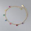 Ailoqi Prata s925 Verão Estilo Coreano Pulseira Diamante Colorido Temperamento Simples Personalidade Doce Joia de Mão Mulher S5579