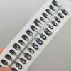 Cuentas de Vidrio Ovaladas Cortas Color Sólido Ojo de Gato Uñas Postizas Pre-hechas Uñas Falsas Puntas de Uñas Manicura Uñas Postizas Mayoreo