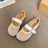 Zapatos Bajos de Tira Única para Primavera y Verano con Malla Suela Suave, Tejido Estilo Francés, Nuevo Modelo 2026, Tacón Plano, Diseño Hueco, Versátiles y a la Moda