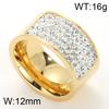 Anillo de Moda Europeo y Americano con Diamantes Completos Acero Inoxidable Electrochapado Oro Real de 18K Anillo Exagerado de Malla Grande para Niña Joyería de Bajo Precio