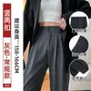 Pantalones de traje de pana blancos para mujer, nueva colección otoño/invierno 2026, estilo casual de pierna recta holgada, adecuados para figuras petite, con forro de felpa y piernas anchas