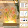 Presente da Temporada de Formatura Pintura em Vidro Pintado Materiais DIY Artesanais para Crianças Luminária de Mesa com Padrão de Ondas d'Água Placa de Acrílico