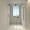 Fornecimento Exclusivo Transfronteiriço: Box de Banho Reto Sem Moldura Porta de Vidro Deslizante Divisória Porta de Banheiro Atacado Vidro Temperado