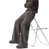Calças de Houndsstooth Estilo Old Money com Corte Evasê para Homens, Colete de Penas para Casal Primavera e Outono, Calças Casuais com Pregas High Street Retro com Caimento
