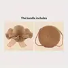 Set de sombrero de playa y bolso transfronterizo, sombrero de sol de verano de ala ancha, protección UV, sombrero de paja tejido con lazo de lino