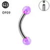 Aleación de Titanio ASTM F136 Clavo para Ceja Rosca Interna Doble Encanto de Ópalo Anillo para Ceja Joyería de Body Piercing de Lujo Accesible