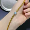 Nova Pulseira de Opala Natural Feminina Banhada a Prata Ouro Real Alta Conservação de Cor Nicho Versátil Pedra Principal 4x 6mm Outlet de Fábrica