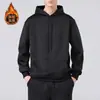 Nova blusa de moletom com forro de lã, grossa e com capuz, casaco masculino quente casual, moderno e estiloso, de corte solto, peça versátil