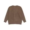 Cárdigan de Punto para Hombre Otoño e Invierno 2025 con Botones, Cuello en V, Corte Holgado, Suéter de Color Sólido Retro Japonés, Versátil de Moda