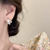 Pendientes de Flores con Esmalte Fresco de Aguja de Plata S925 para Mujer Pendientes de Perlas Elegantes de Moda Ins de Alta Gama para Combinar con Todo