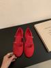 Sapatos Mary Jane Vazados de Camurça Francesa para Mulheres Estilo Primavera e Verão 2025 Fivela de Uma Linha Vazados Sapatilhas de Ballet de Sola Macia